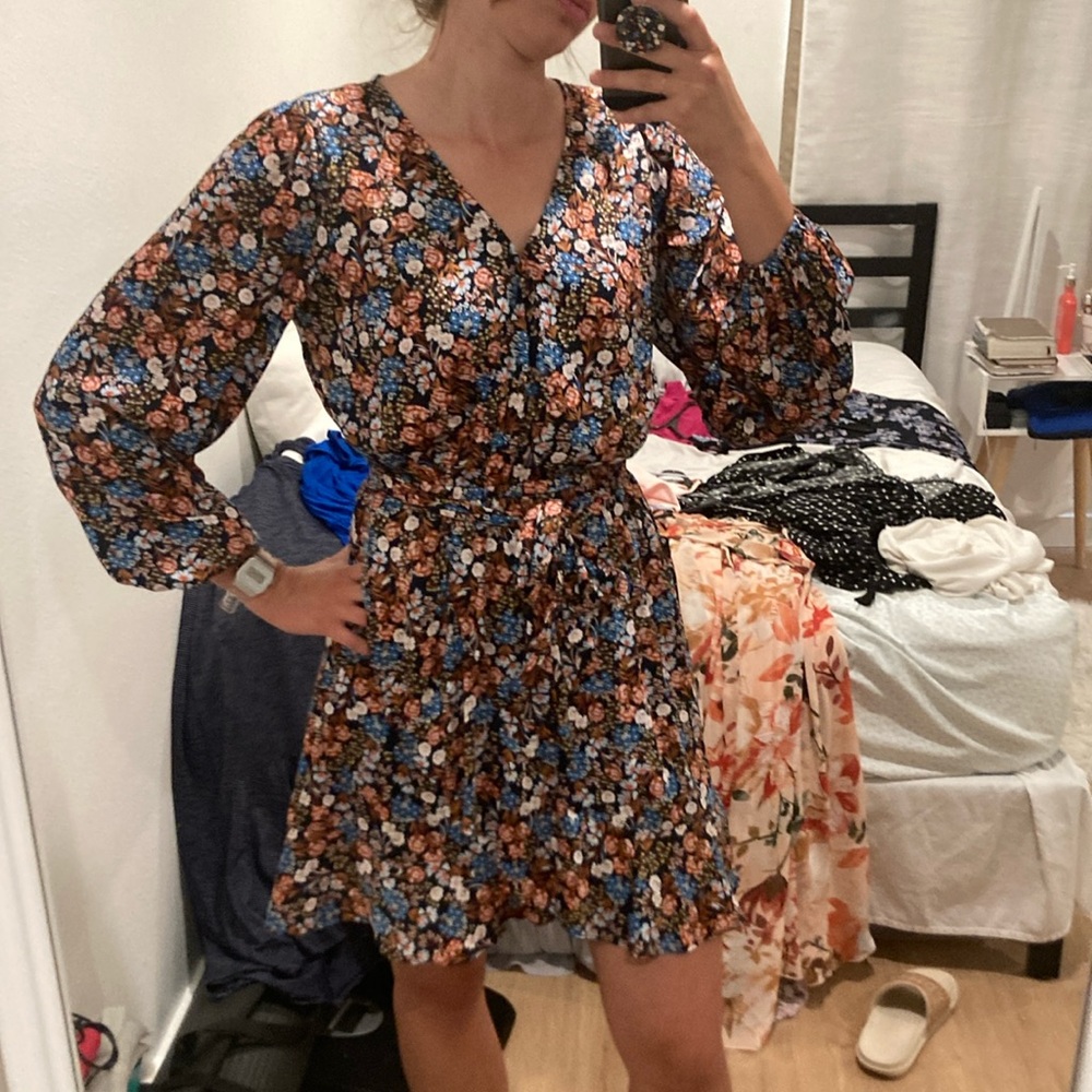 Lauren Conrad Silky Wrap Dress Floral